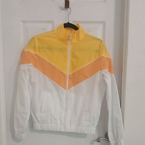 Ideology Yellow and Orange Windbreaker Jacket Lightweight Sporty Design NWOT